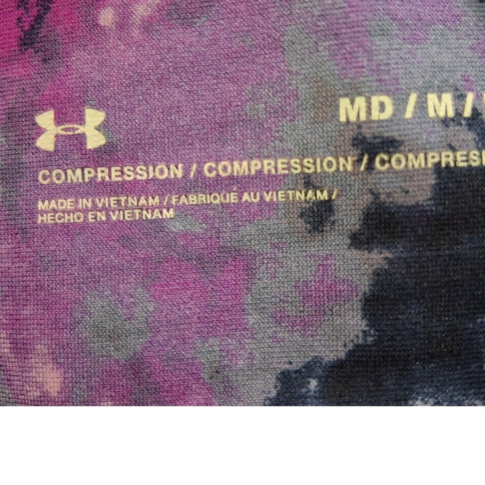 Under Armour Leggings Womens Medium Purple Tie Dye Compression 1365338 - Picture 3 of 6